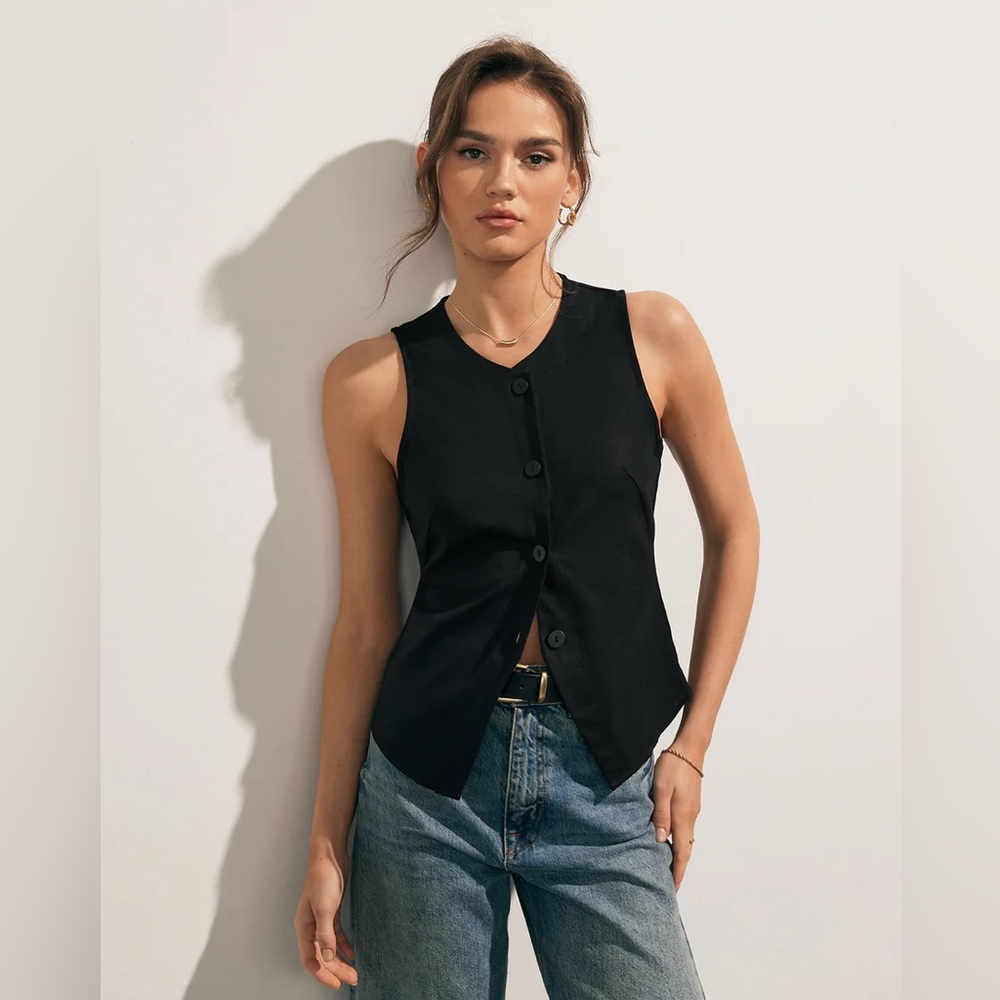 Commense Linen button up tank top